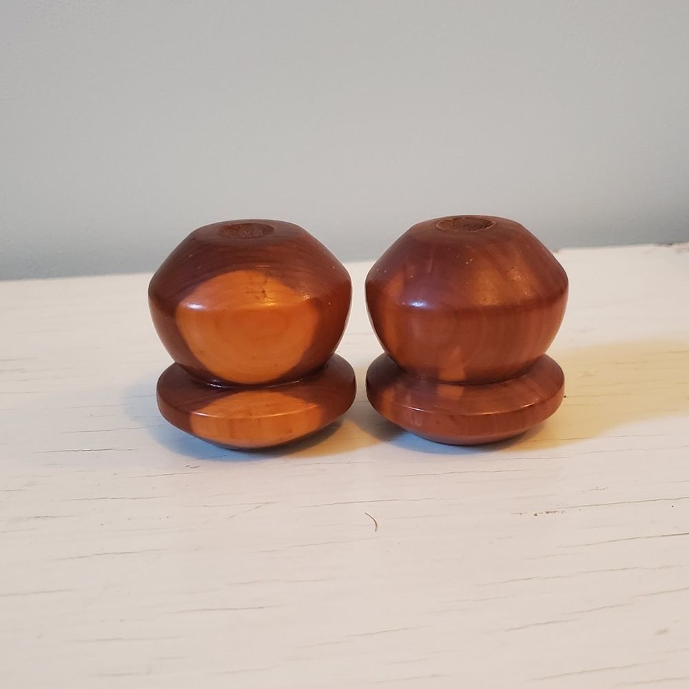 Wooden Genesea Salt + Pepper Shakers
